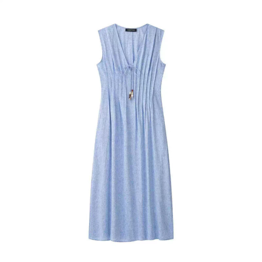 ZARA Chic Summer Sleeveless Beaded Neckline Fitted Dress